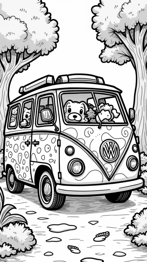 mystery machine coloring page